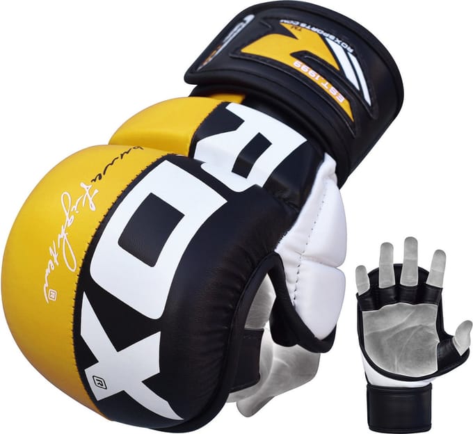 RDX Sports T6 Plus - MMA Handschoenen - Training - Sparring - Geel - Maat S