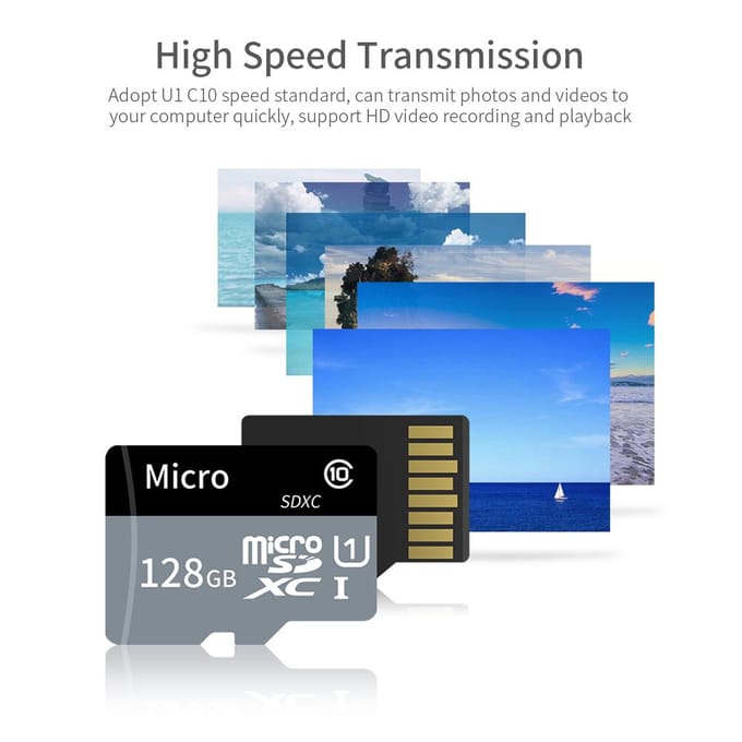 TF Kaart Grote Capaciteit Micro SD Kaart 32GB U1 Klasse 10 TF Kaart Hoge Snelheid Geheugenkaart voor Mobiel gray