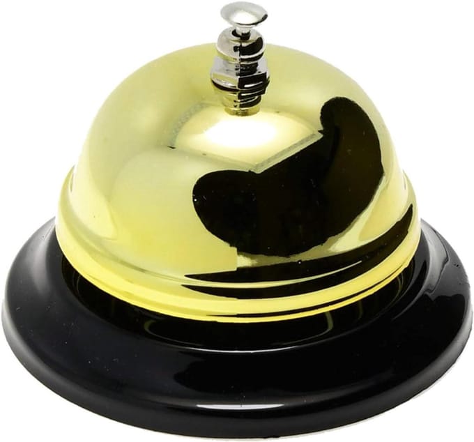 Service Bel - Desk Bel - Hulpgeroep - Volledig Metaal - 8.5 cm - Goud