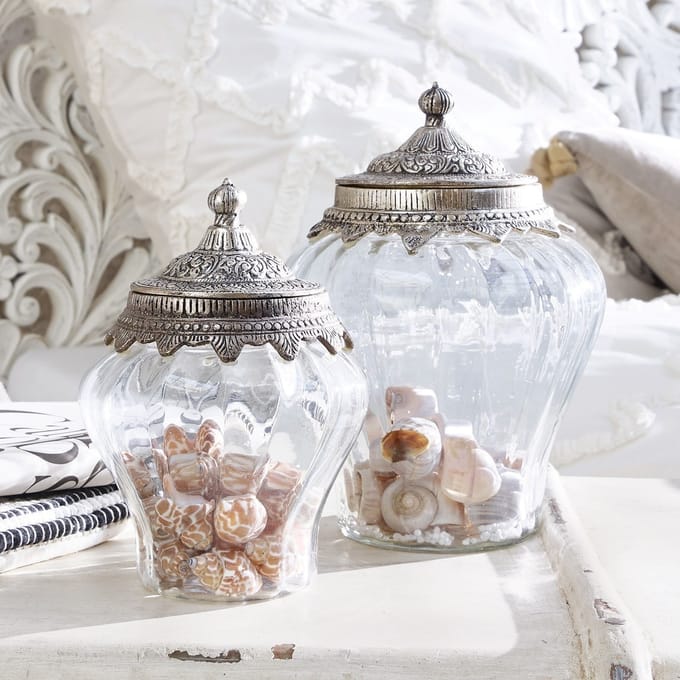 LOBERON Glazen pot set van 2 Isaline helder