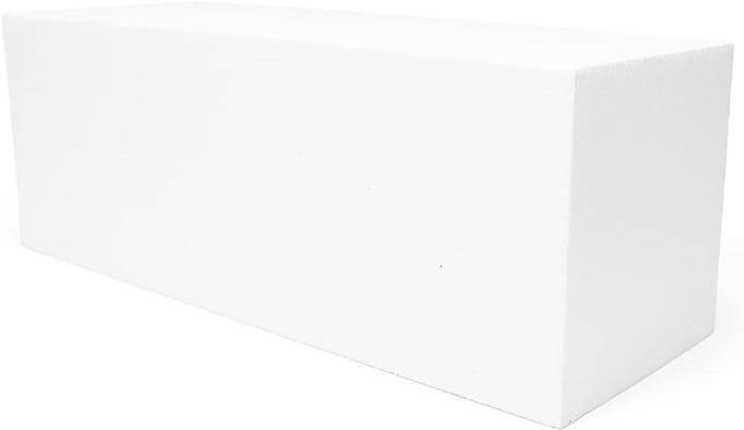 Schuim Blok - Knutselblok Beeldhouwen - Kunst Projecten - Lichtgewicht Hard Schuim - 36 x 13 x 13 cm - Wit