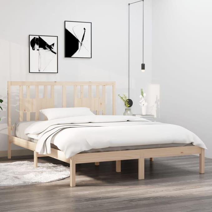 vidaXL - Bedframe - massief - grenenhout - 160x200 - cm