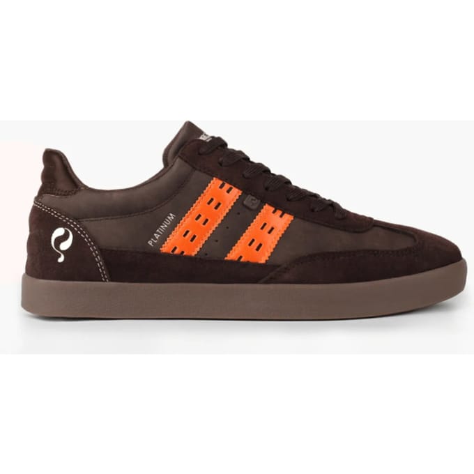 Heren Sneaker Platinum - Donkerbruin/Oranje