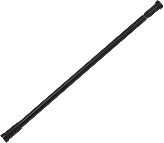 5Five Douchegordijn stang - zwart - 70 tot 120 cm - RVS - uitschuifbaar - zonder boren