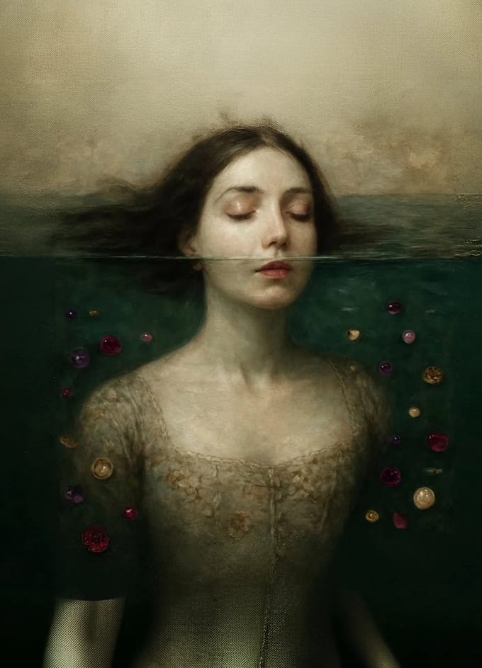 Head Above Water - Mint by Michelle decoupage papier - A3