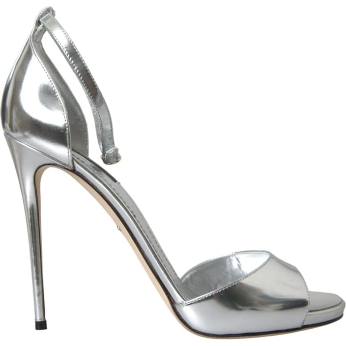 Zilveren Metallic Leren Hakken
