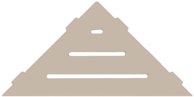 Schlüter Shelf-E-S1 planchet 21x21 cm wave rvs structuur-gecoat crème