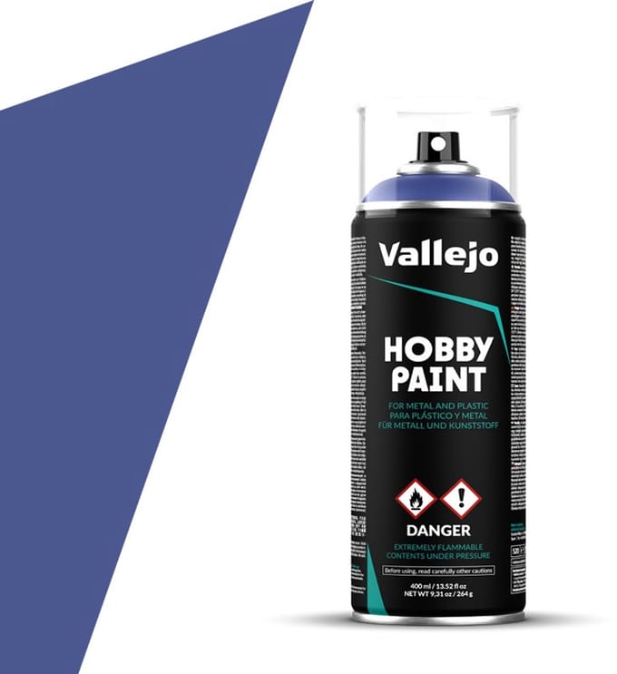 Vallejo Hobbyverf - 28017 Ultramarine Blue Primer - Spray - Verf spuitbus - 400 ml