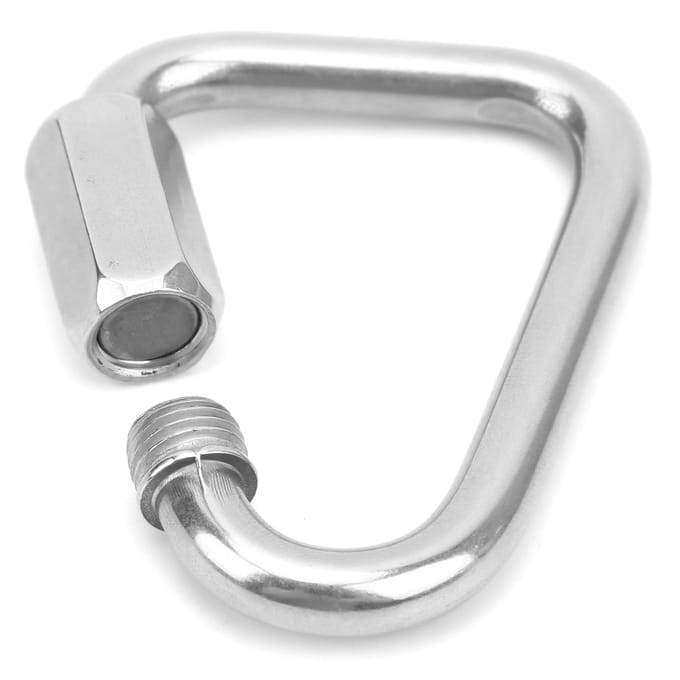 Driehoekige Snelkoppeling RVS Driehoekige Snelvergrendelende Karabijnhaak voor Bergbeklimmen 8mm 8mm white