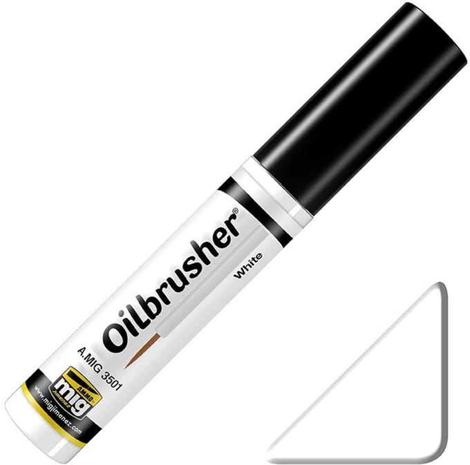 AMMO by Mig Jimenez Hobbyverf Enamel verf - MIG 3501 Oilbrusher White Oilbrusher(s) - 10 ml