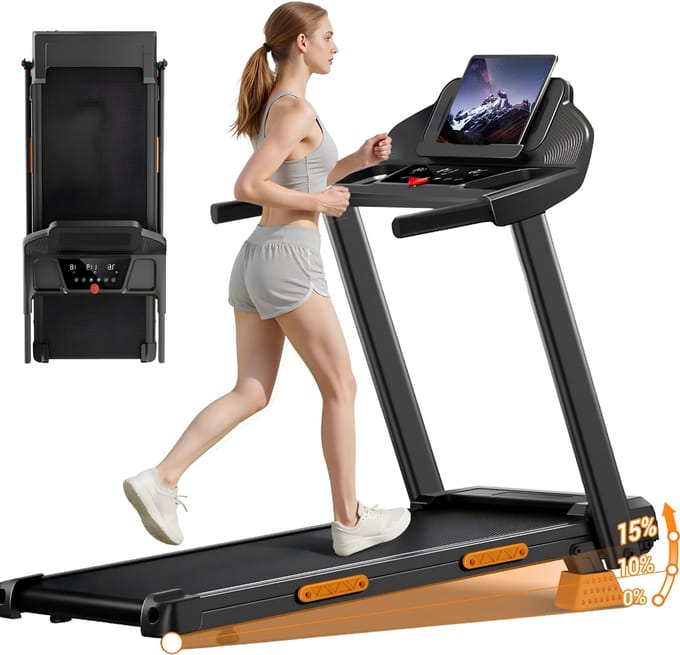 Loopband - Maximale Belasting 120 kg - Loopband Inklapbaar - Loopbanden voor Thuis - Zwart - 113cm x 55cm x 100cm