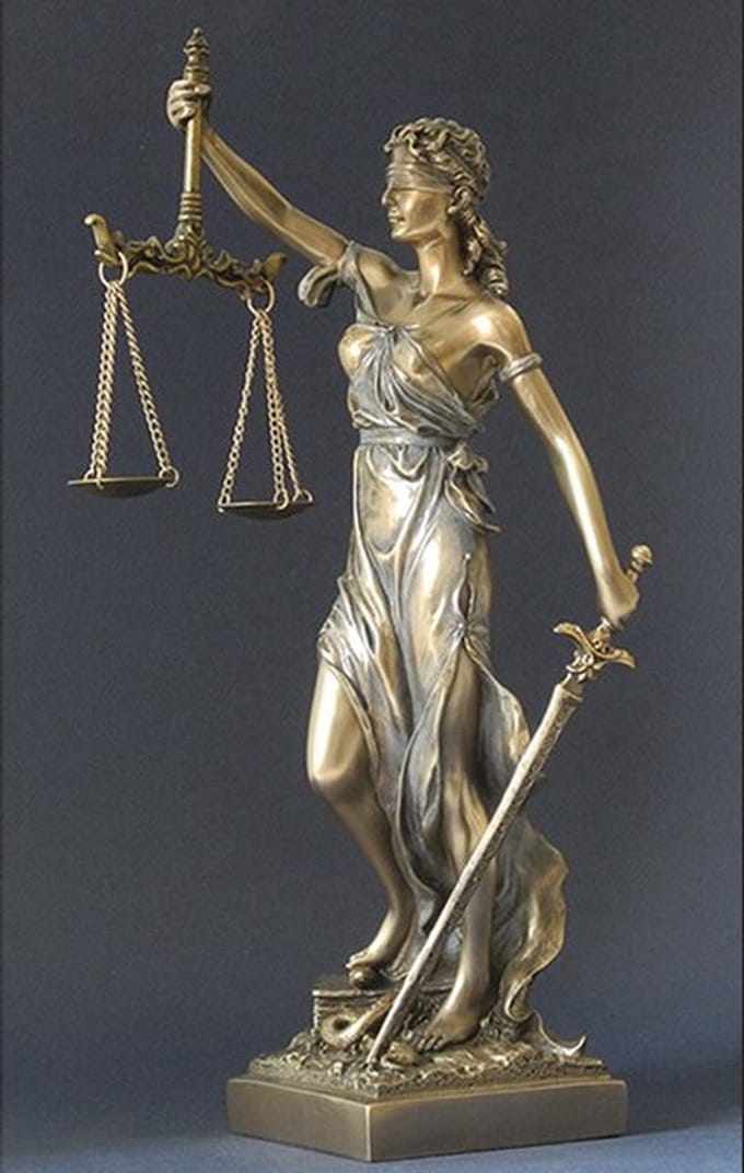 Beeld Vrouwe Justitia XL 73 cm