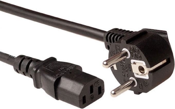 ACT Netsnoer LSZH Schuko CEE 7/7 male (haaks) - C13 IEC 60320 zwart 5 m AK5213