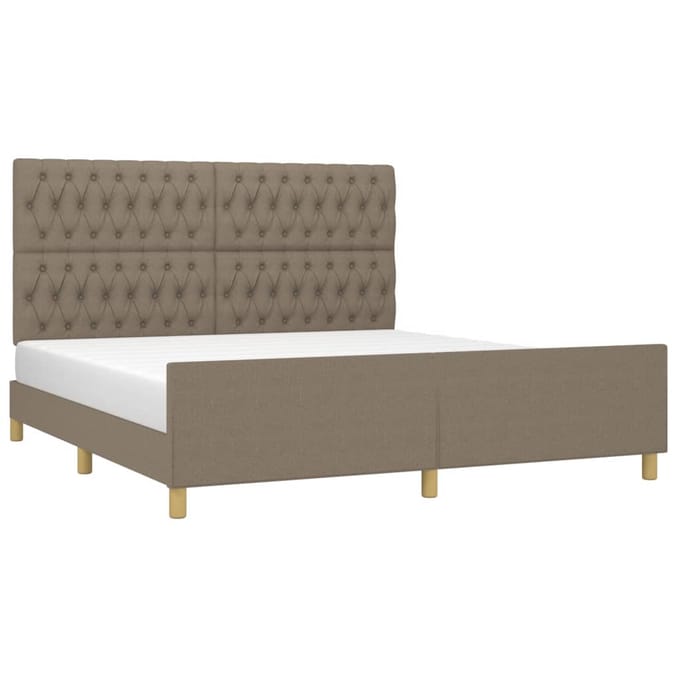 vidaXL - Bedframe - zonder - matras - stof - taupe - 180x200 - cm