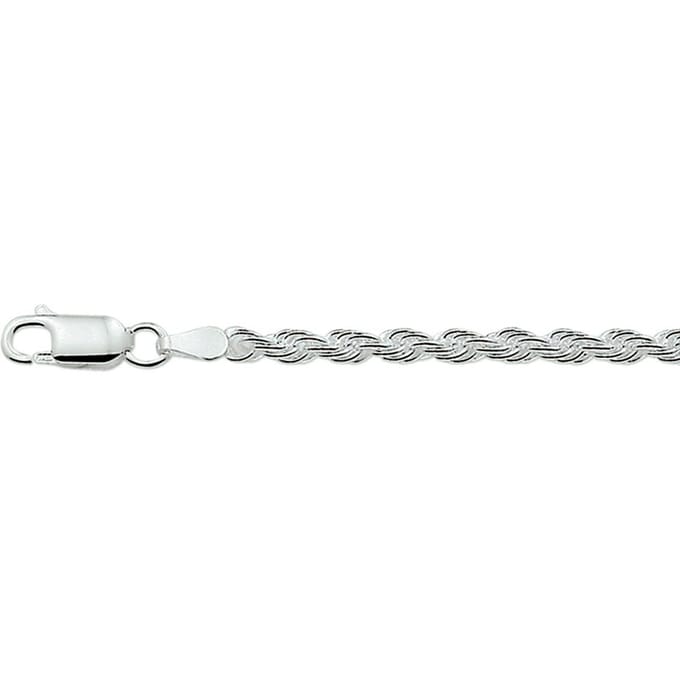 Zilver Gerhodineerde Armband koord 3 1329709 19 cm