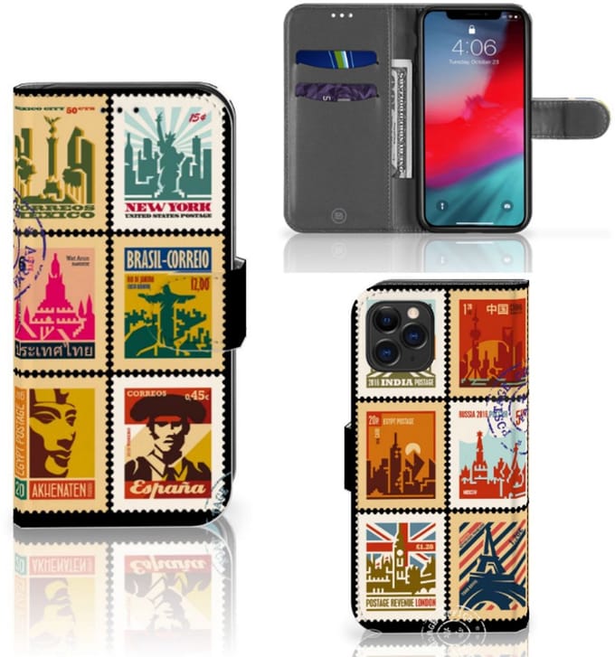 Apple iPhone 11 Pro Flip Cover Postzegels