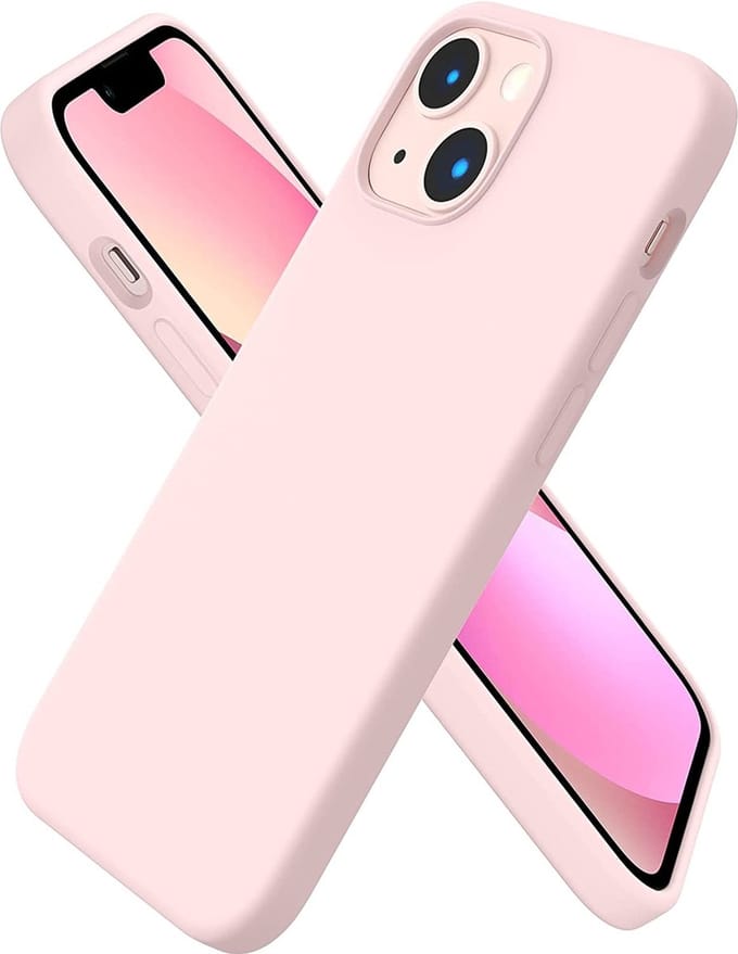 Hoesje Geschikt voor iPhone 14 Plus – Liquid Siliconen Backcover – Licht Roze