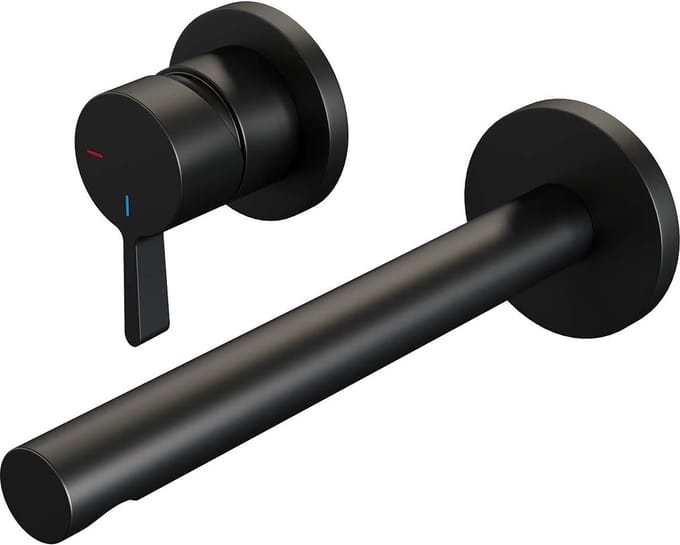 Brauer Black Edition inbouw wastafelmengkraan met rechte uitloop en rozetten model E2 mat zwart
