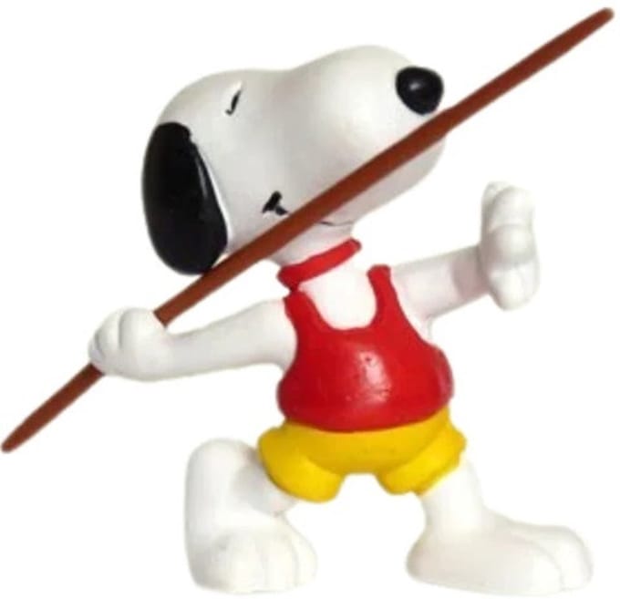 Speerwerper Snoopy / Peanuts - speelfiguurtje en taarttopper - Schleich - ca. 7 cm