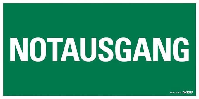 Pickup Kunststoff Schild 30x15 cm NOTAUSGANG