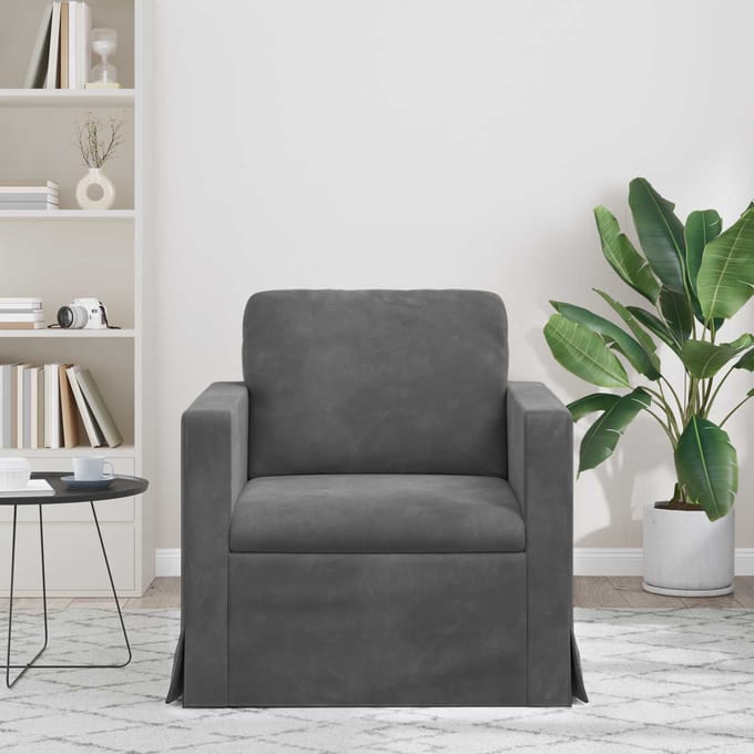 vidaXL - Bank - Donkergrijs - 78 - x - 78 - x - 80 - cm - Fluweel