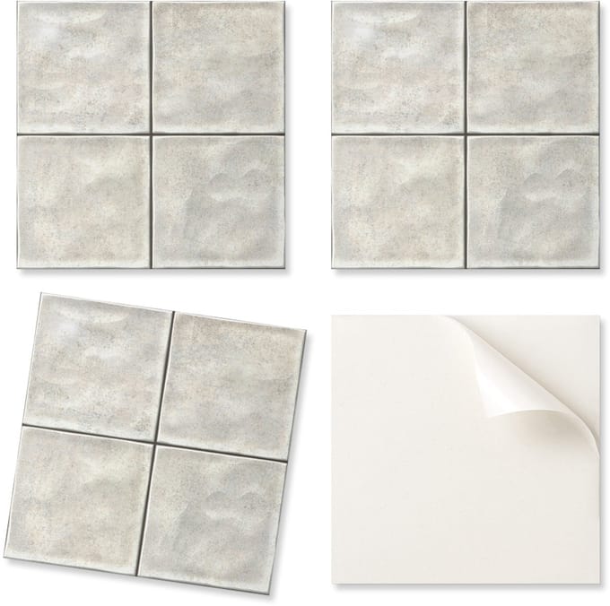 Set zelfklevende tegels, keramische tegels met textuur, 9x30x30 cm