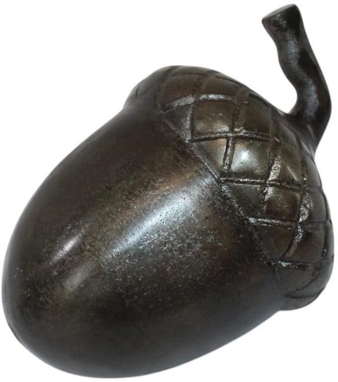 Deco4yourhome®- Decoratieve Eikel - Maat L - Metaal - Black Smoke