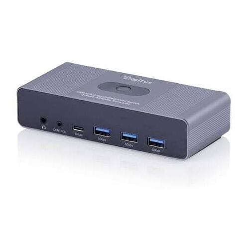 DIGITUS Core Line - KVM / video / audio switch - USB-C 3.0 Dual HDMI 4K60Hz - 2 ports