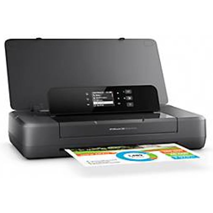 Inkjetprinter HP OfficeJet 200, USB/wifi, draagbaar, werkt op netstroom/batterij, tot A4