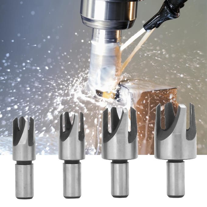 4 Stuks 45# Koolstofstaal Penboor Houtplug Kurkboor Plugsnijgereedschap
