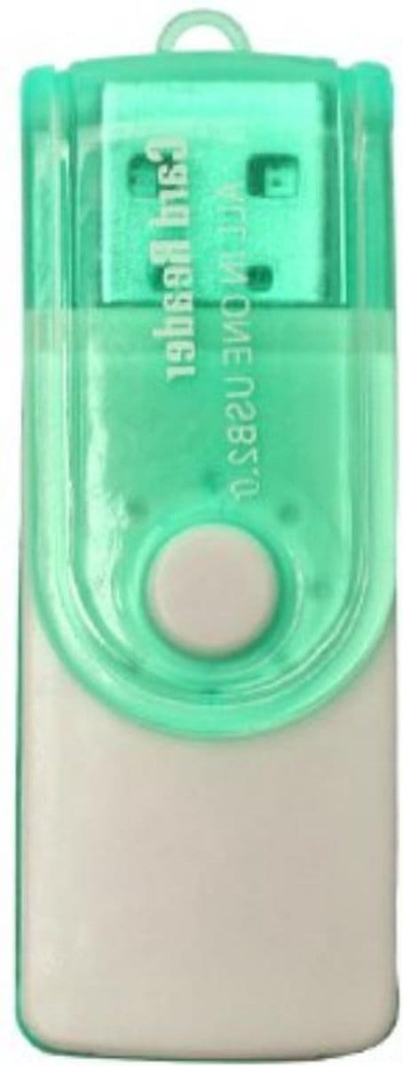 Multifunctionele SD kaart lezer naar USB stick / Adapter / Lezer micro SD / SD / MS / M2 kaart - Groen