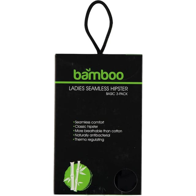 Apollo Seamless Hipsters Dames Bamboe 3-Pack Zwart Naadloos - Maat  S