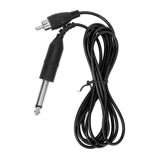 Câble d'alimentation pour machine à tatouer en silicone avec interface RCA droite Black black