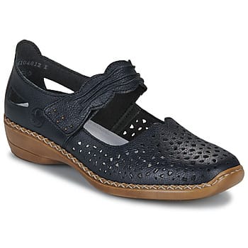 Donkerblauwe Instappers met Velcro Rieker