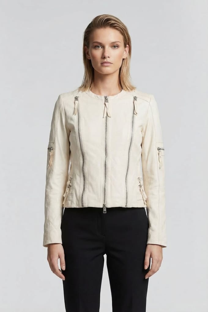DNA Amsterdam Blue Heart White Größe: 5 | Lederjacken Outlet | Damen | Weiß