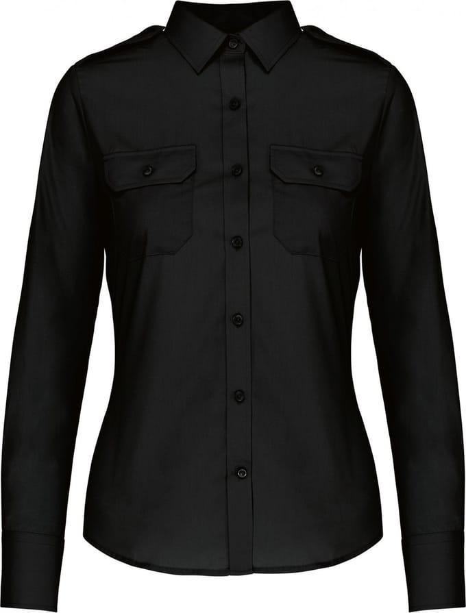 Kariban Damespilootoverhemd lange mouwen K506 - Black - M
