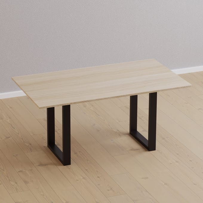Stalen onderstel set van 2 U tafelpoot 40x28 cm zwart mat