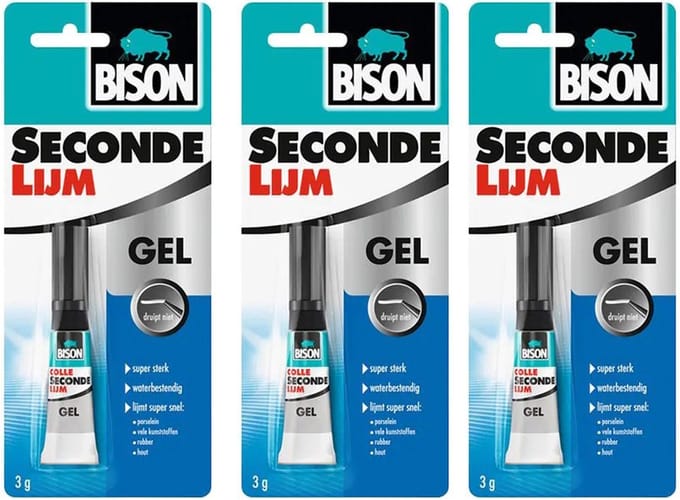 Bison® Secondelijm gel 3gr 3 stuks - KD set