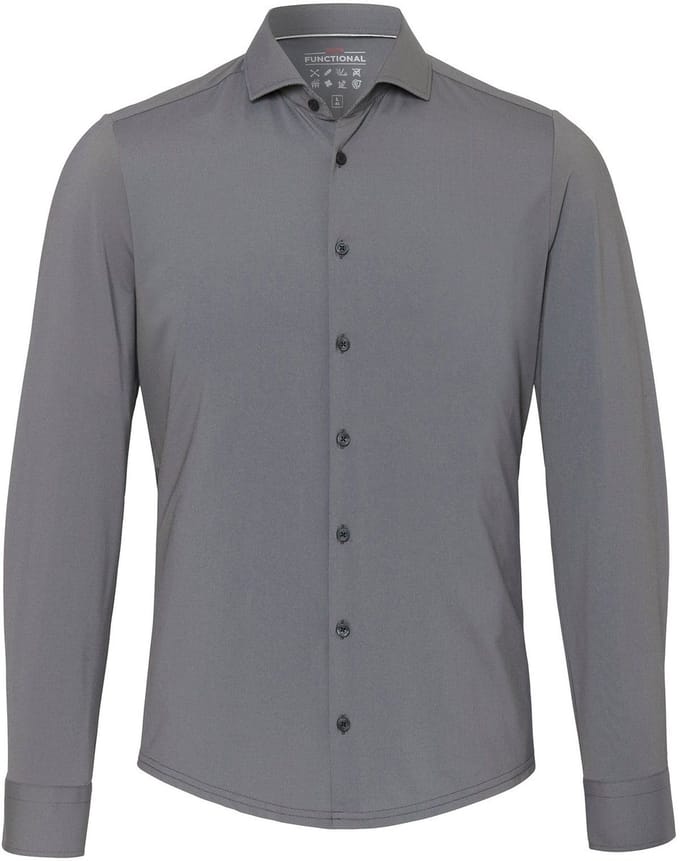 Pure The Functional Shirt Grijs - Maat 37 - Heren - Overhemden Casual