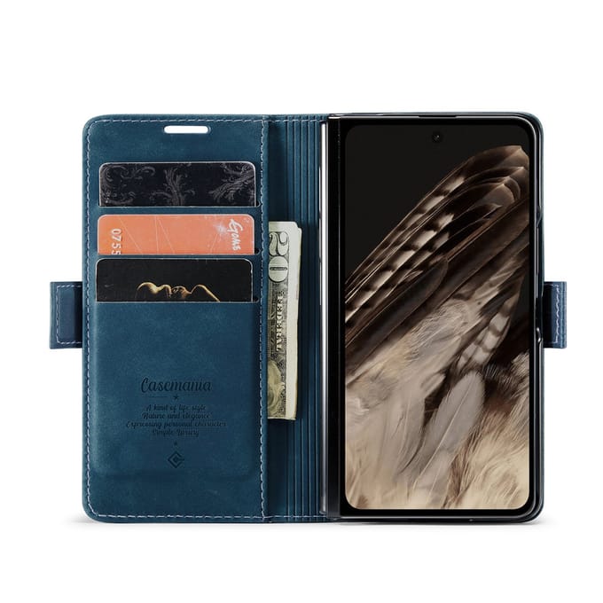 Casemania Hoesje Geschikt voor Google Pixel Fold - Navy Blue - Portemonnee Book Case