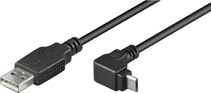 Pro USB 2.0 A/MicroUSB B Angled - Zwart - 1.8m