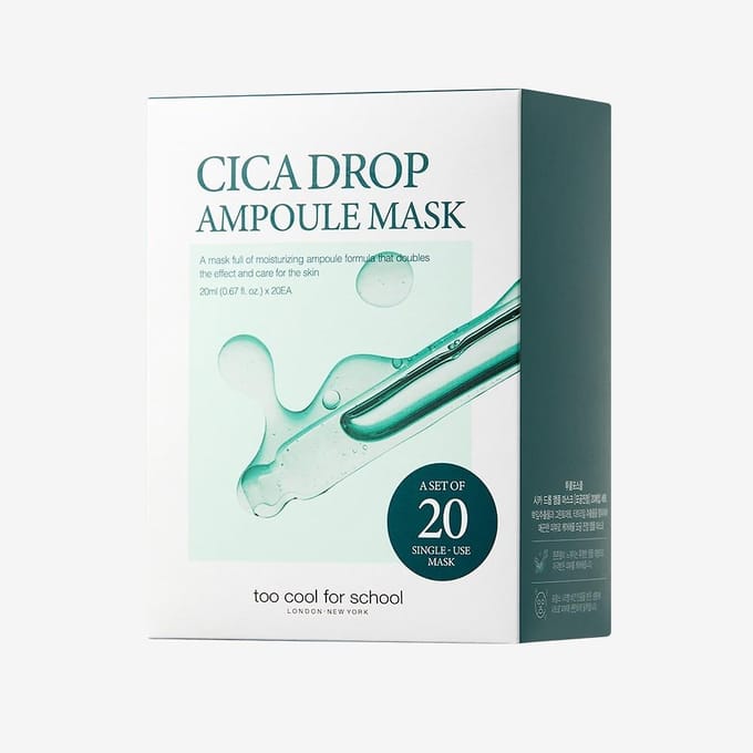 Too Cool For School Duty Free Cica Drop Ampoule Mask 20 Stuks Set white