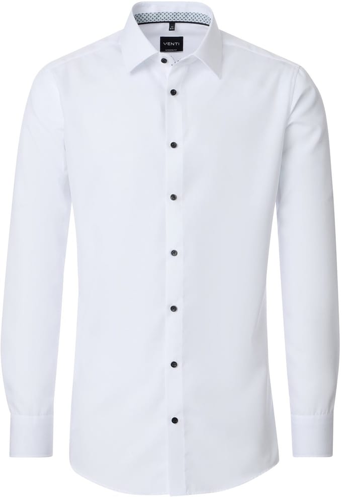VENTI modern fit overhemd - popeline - wit - Strijkvrij - Boordmaat: 38