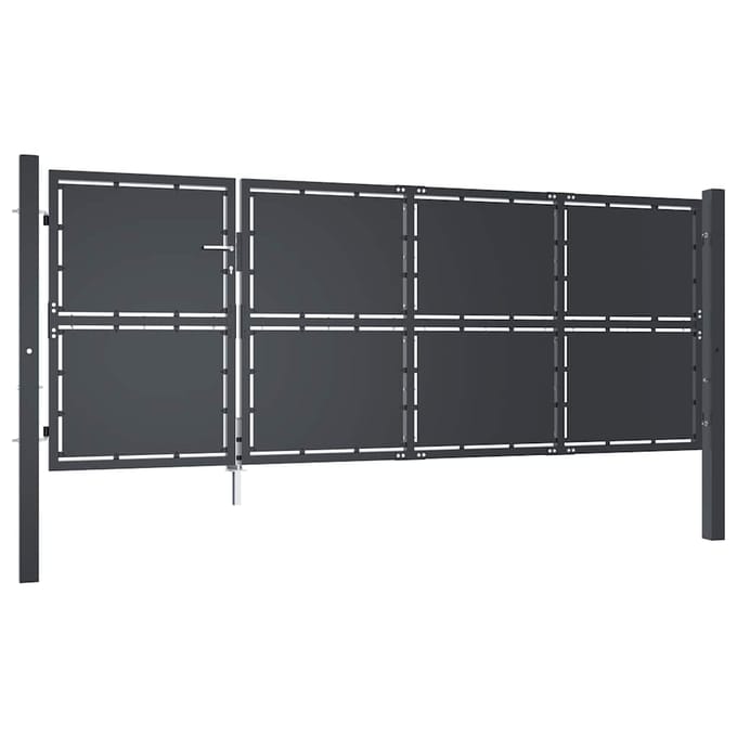 vidaXL Tuinpoort staal 350x125 cm antraciet