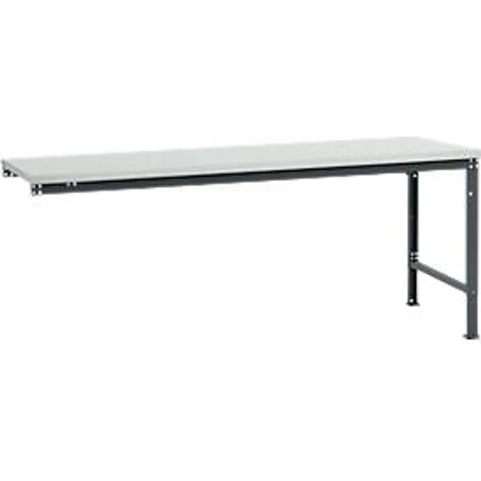 Manuflex aanbouwtafel UNIVERSAL Speciaal, tafelblad melamine, 2000 x 1000, antraciet
