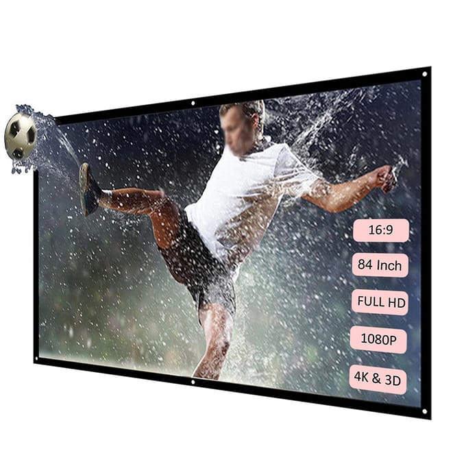 120''/100''/84''/70''/60'' Draagbaar projectorscherm HD 16:9 Diagonaal Projectiescherm Opvouwbaar 70 inch wit