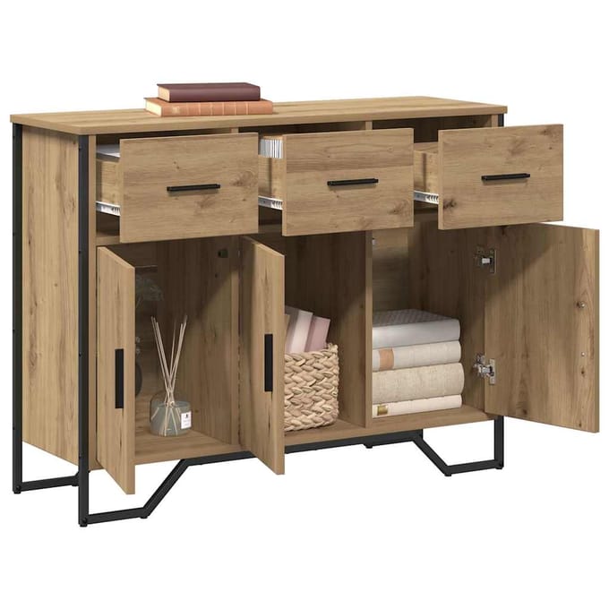 vidaXL - Dressoir - Artisan - Eiken - 97 - x - 32,5 - x - 74,5 - cm