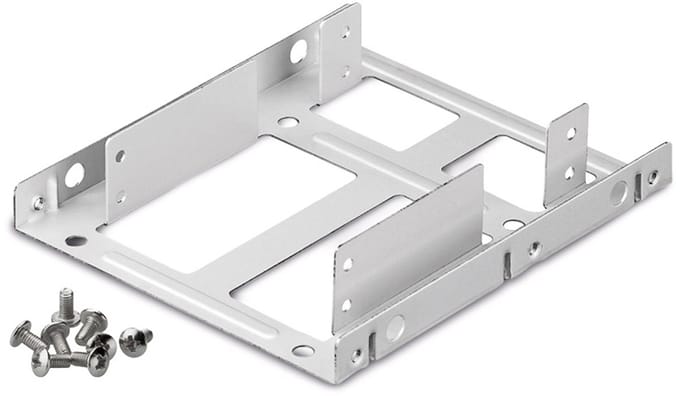 2x 2,5'' HDD/SSD naar 3,5'' slot montage frame / zilver