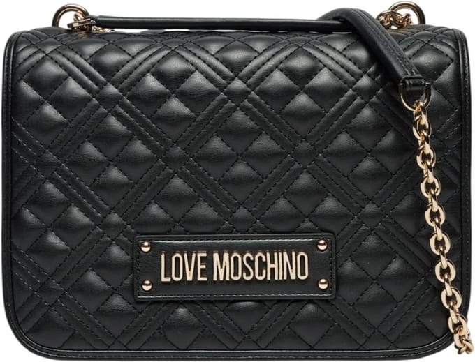 Dames Schoudertas Zwart PU Leer Look Elegante Crossbody Tas