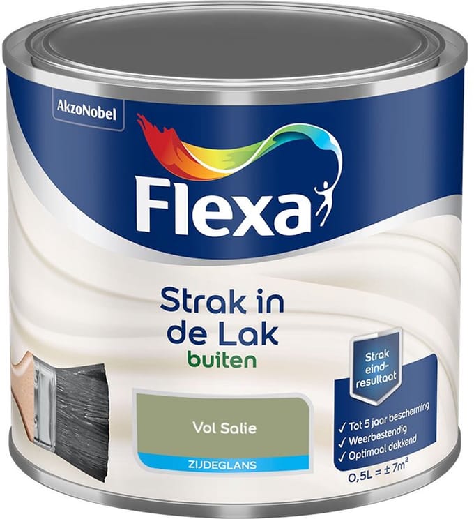 Flexa - Strak In De Lak Buitenlak Zijdeglans - Vol Salie - Mengverf - 500 Ml